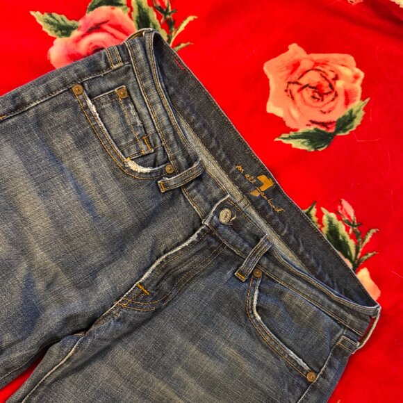 7 For All Mankind Bootcut Jeans Women’s Size 29 Blue Medium Wash Denim Made USA - Picture 7 of 14